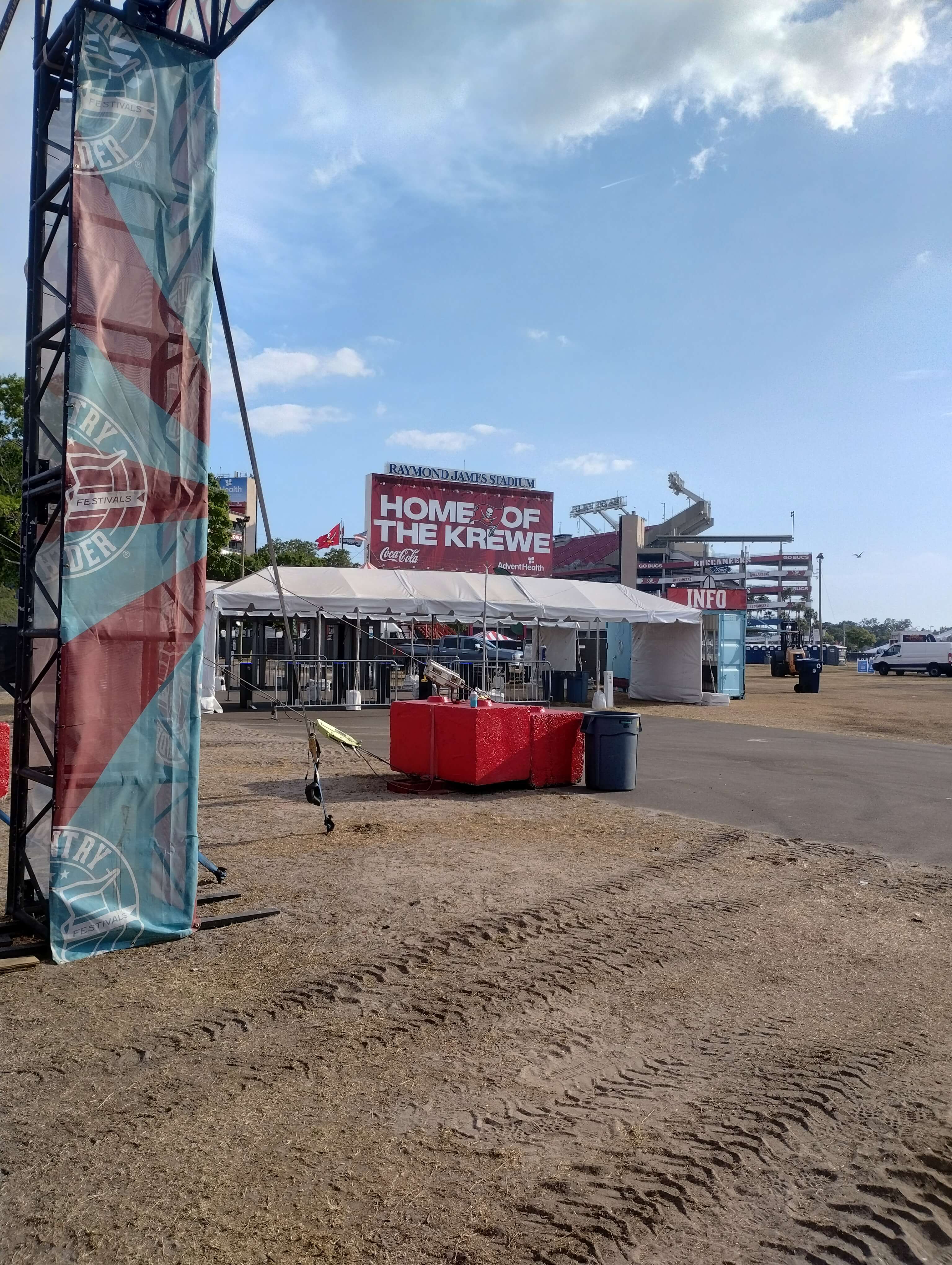 Stadium view near the Country Thunder Tampa 2025 worksite