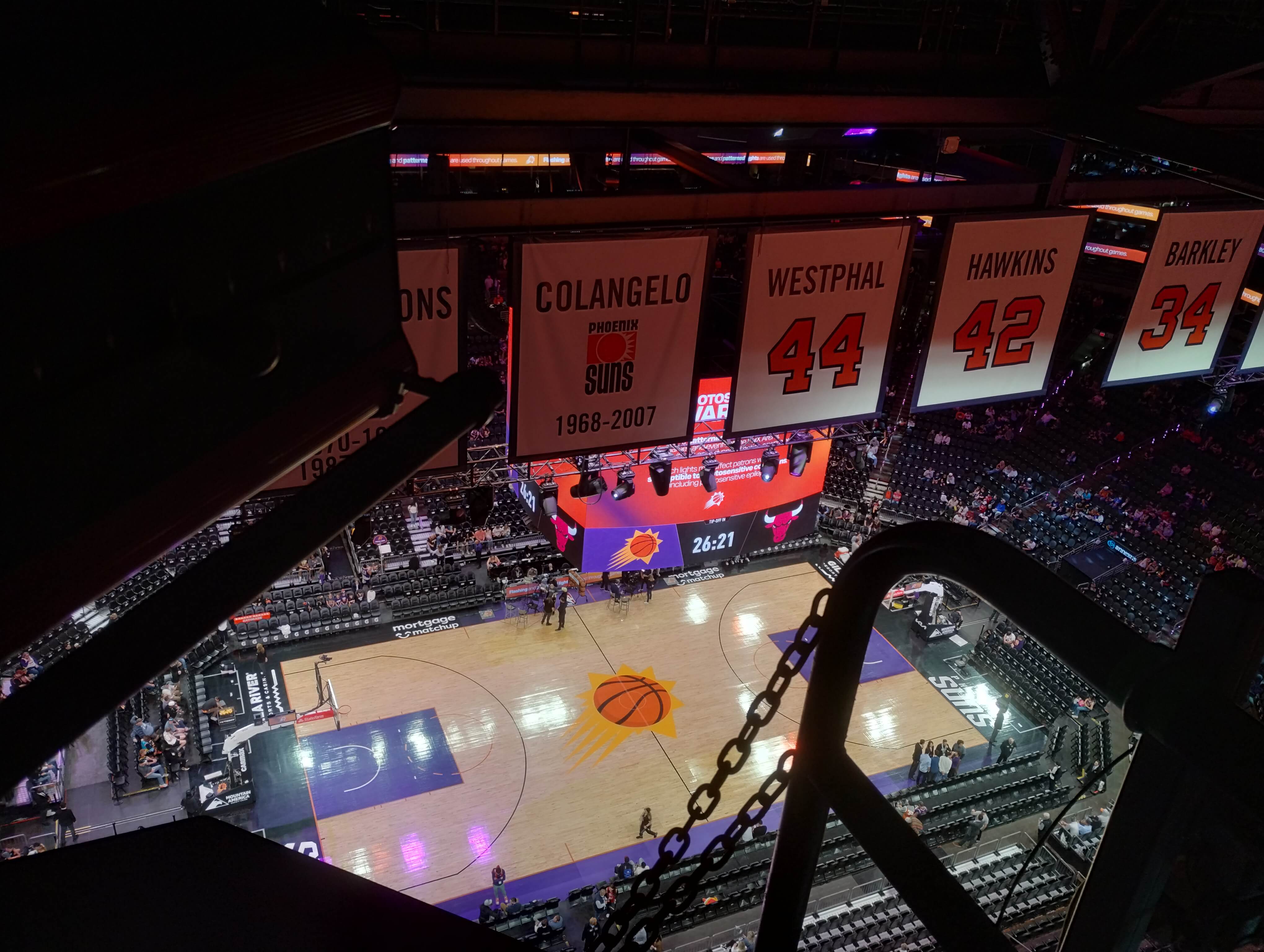 Pre-show catwalk view before a Phoenix Suns game at Mortgage Matchup Center